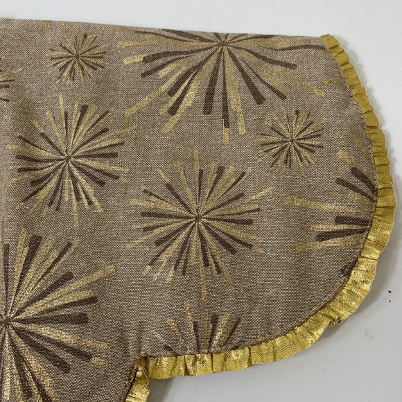 NEW Tahari Home Table Top Tree Skirt in Beige and Gold 24” - Picture 2 of 7